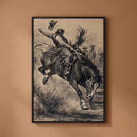 Dynamic Rodeo framed print on a plain wall