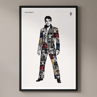 Elvis Presley — The King framed print on a plain wall