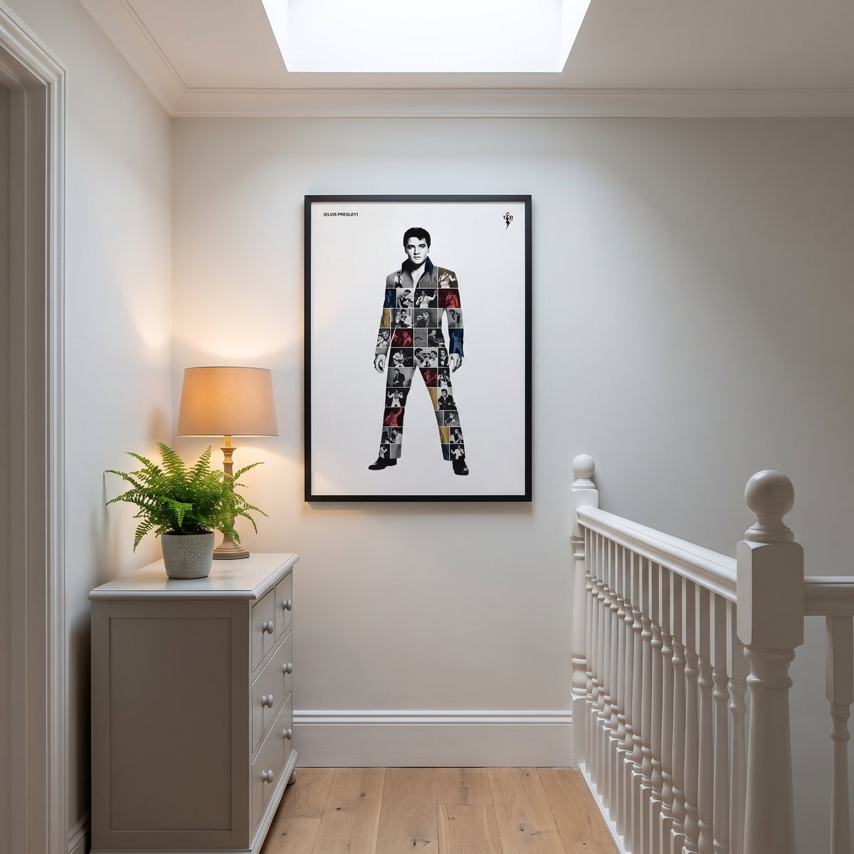 Elvis Presley — The King framed print hanging in a home interior
