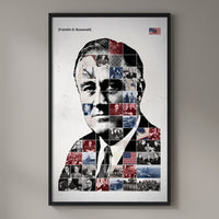 Franklin D. Roosevelt — The New Deal framed print on a plain wall