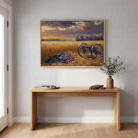 Field of Valor framed print hanging in a home interior