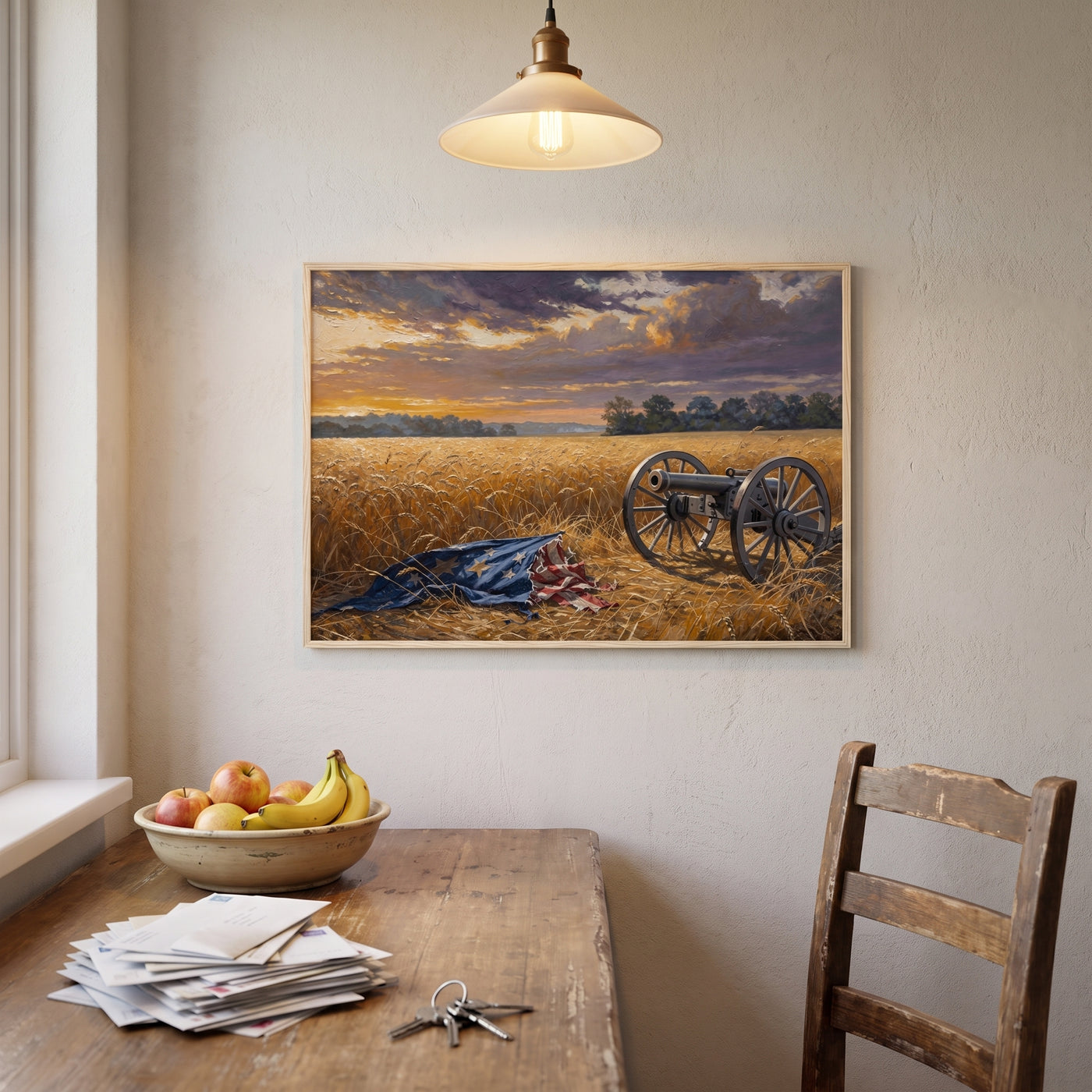 Field of Valor framed print hanging in a home interior