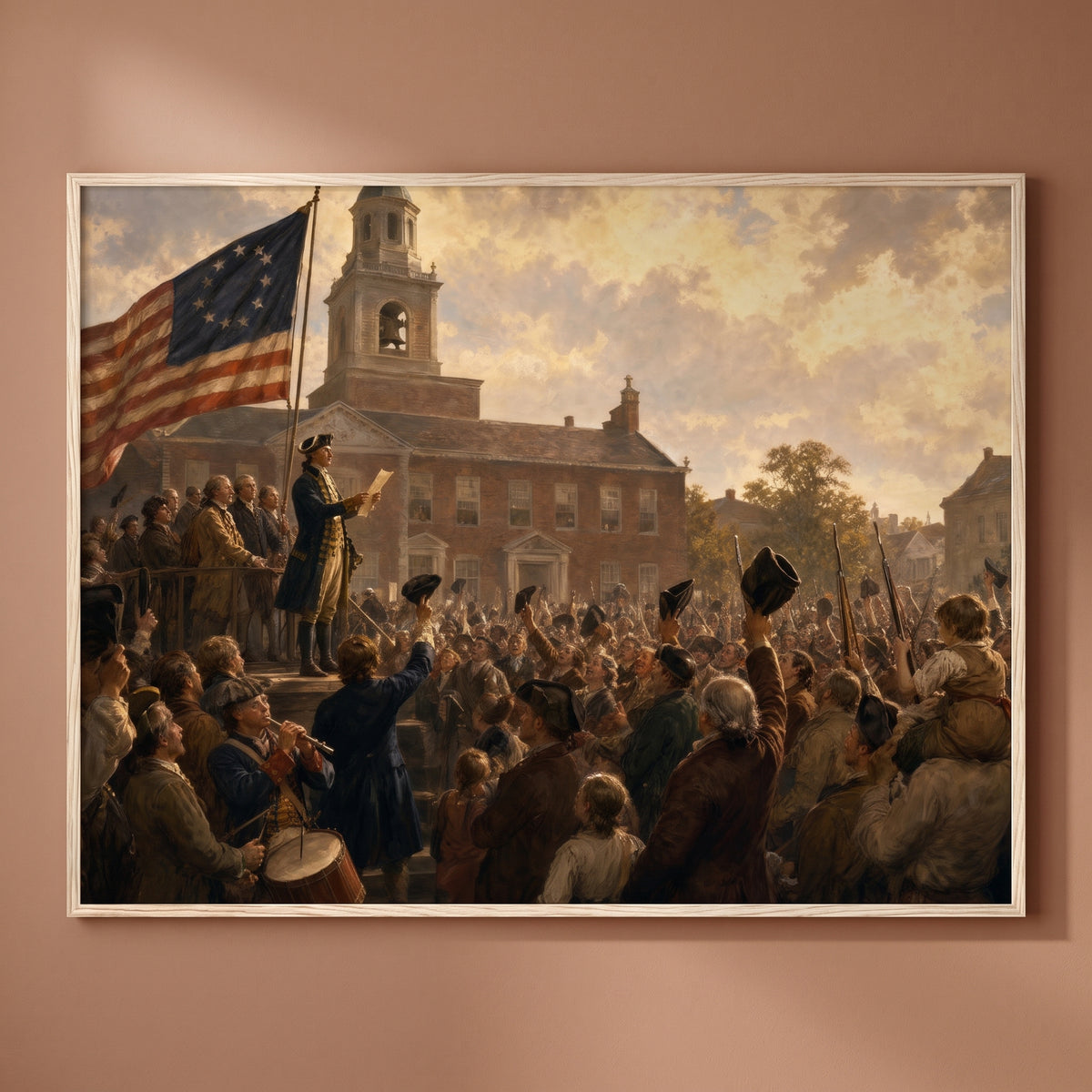 First Public Reading of the Declaration framed print on a plain wall