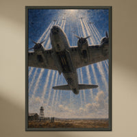 Fortress Overhead framed print on a plain wall