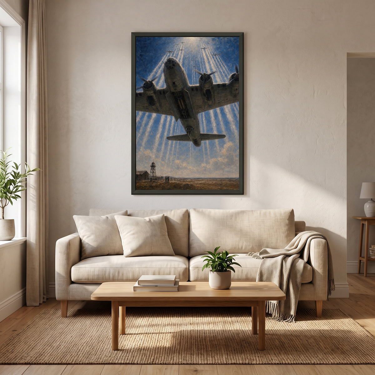 Fortress Overhead framed print hanging in a home interior