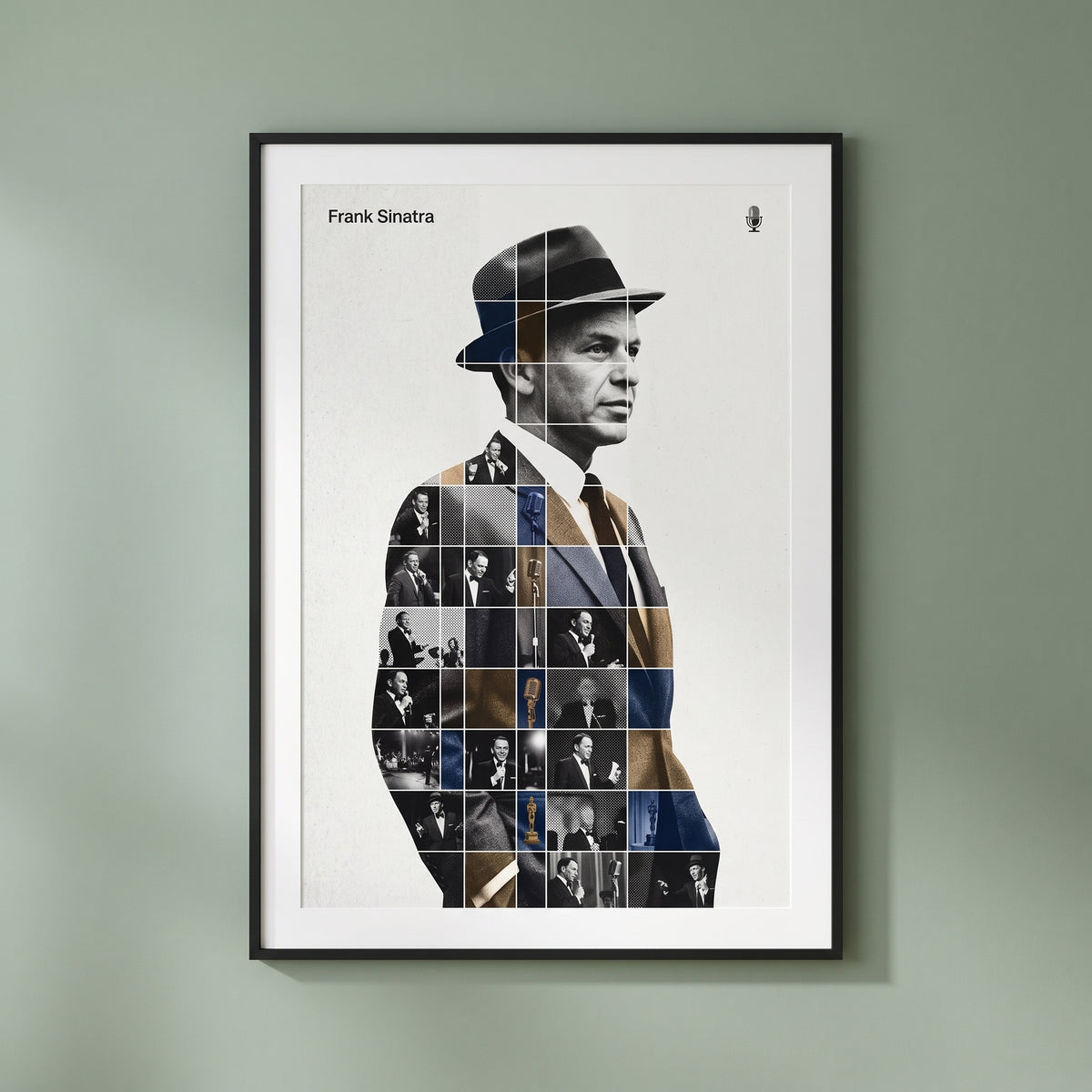 Frank Sinatra — Ol' Blue Eyes framed print on a plain wall