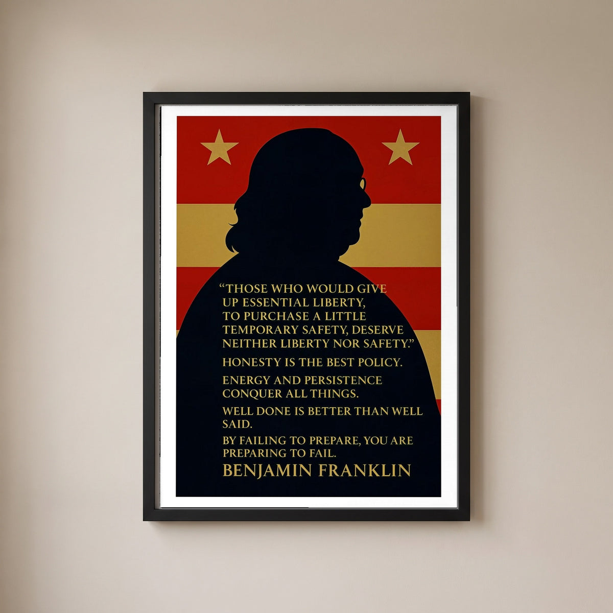 Franklin - American Genius framed print on a plain wall