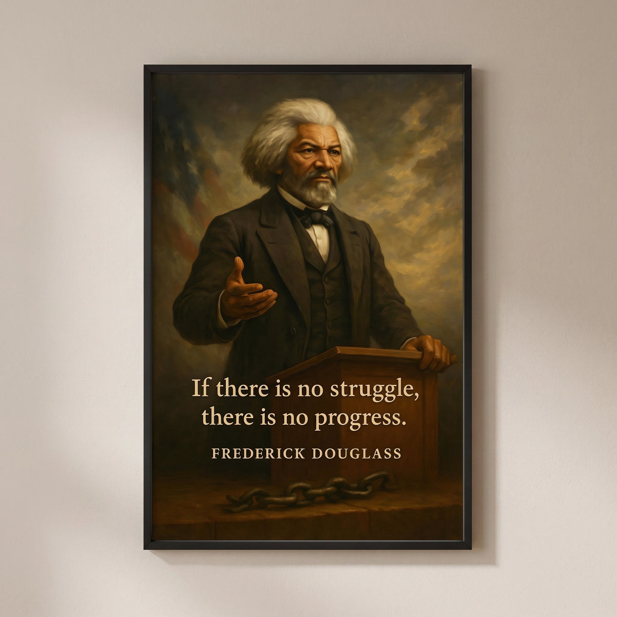 Frederick Douglass - Orator of Progress framed print on a plain wall