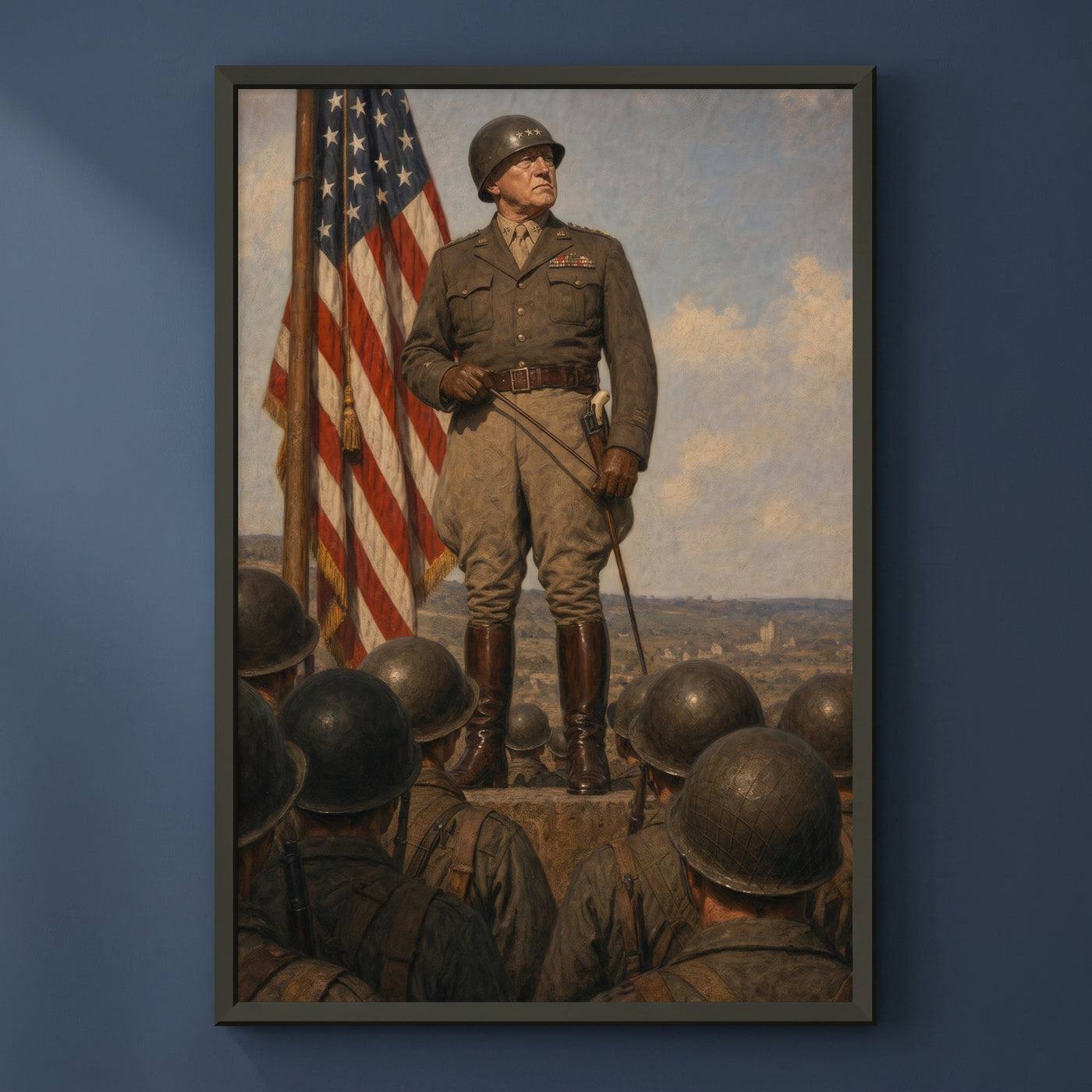 George S. Patton — Third Army framed print on a plain wall