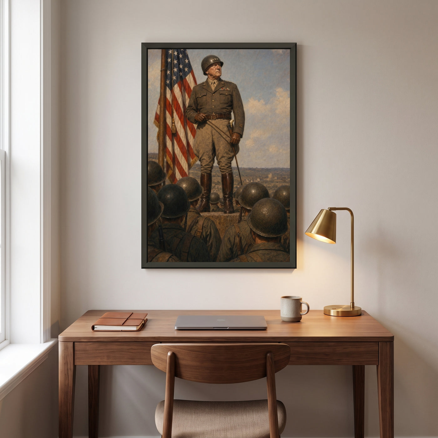 George S. Patton — Third Army framed print hanging in a home interior