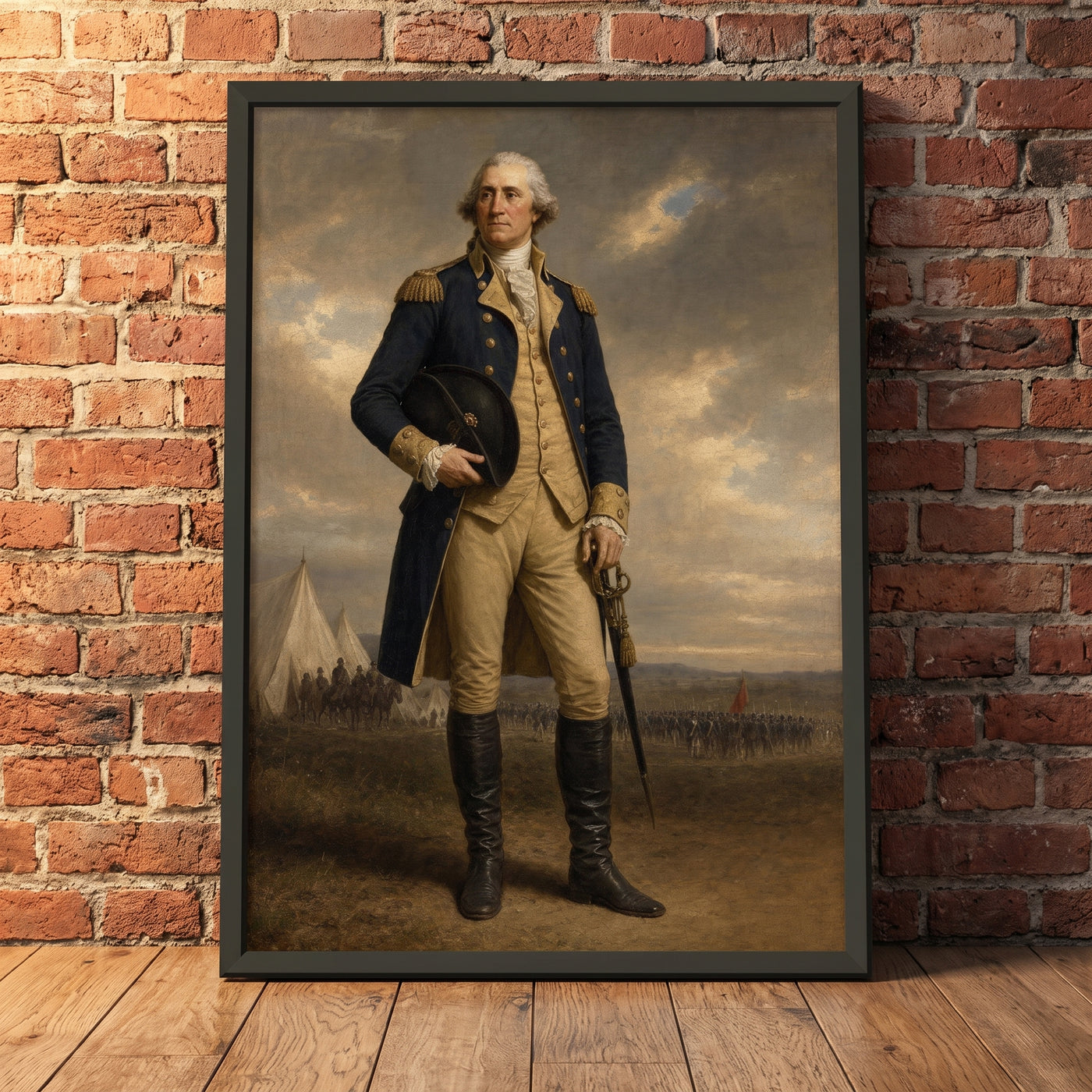 George Washington — The Continental General framed print leaning against a wall