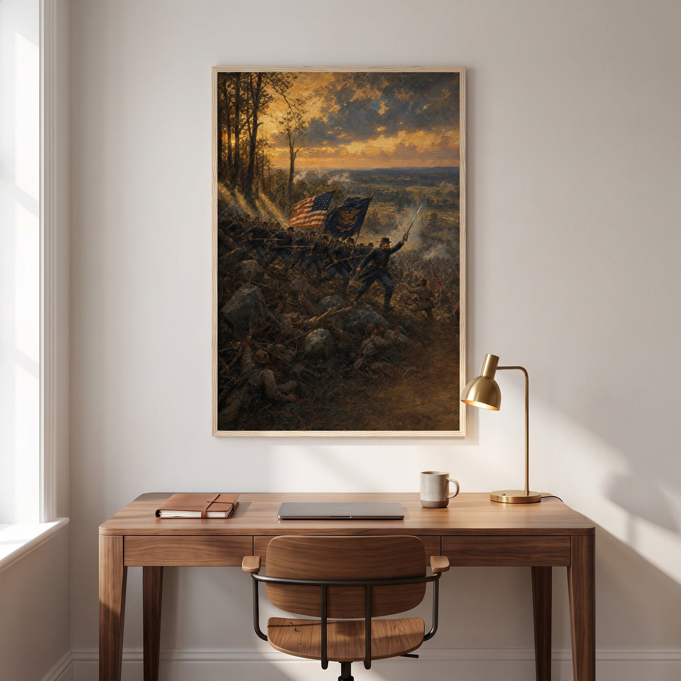 Gettysburg: The Second Day framed print hanging in a home interior