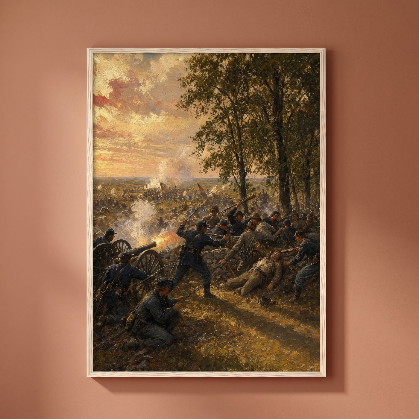 Gettysburg: The Third Day framed print on a plain wall