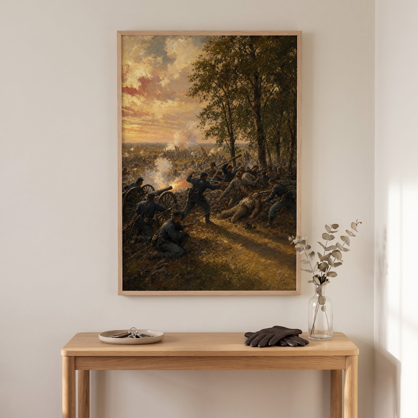 Gettysburg: The Third Day framed print hanging in a home interior