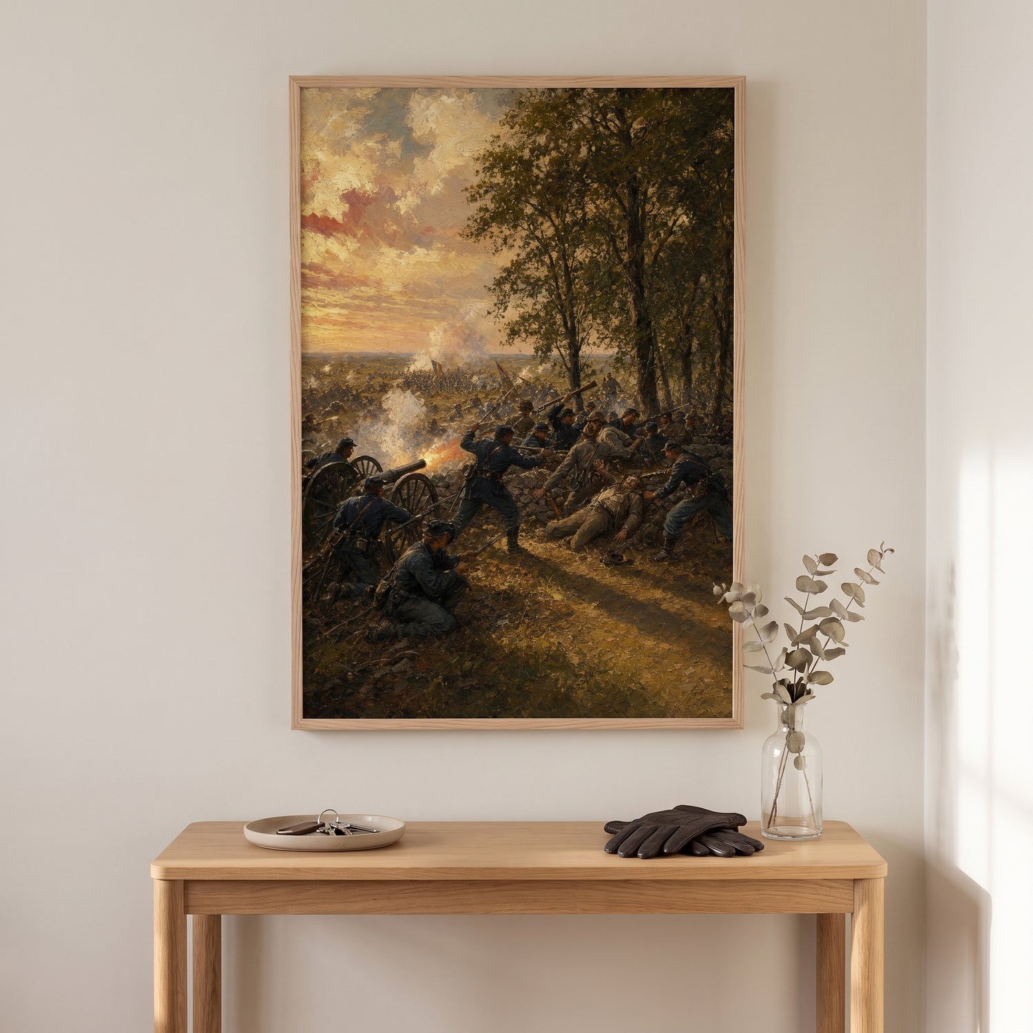 Gettysburg: The Third Day framed print hanging in a home interior