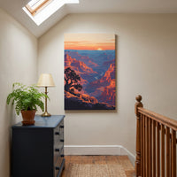 Grand Canyon Sunset canvas print hanging in a home interior