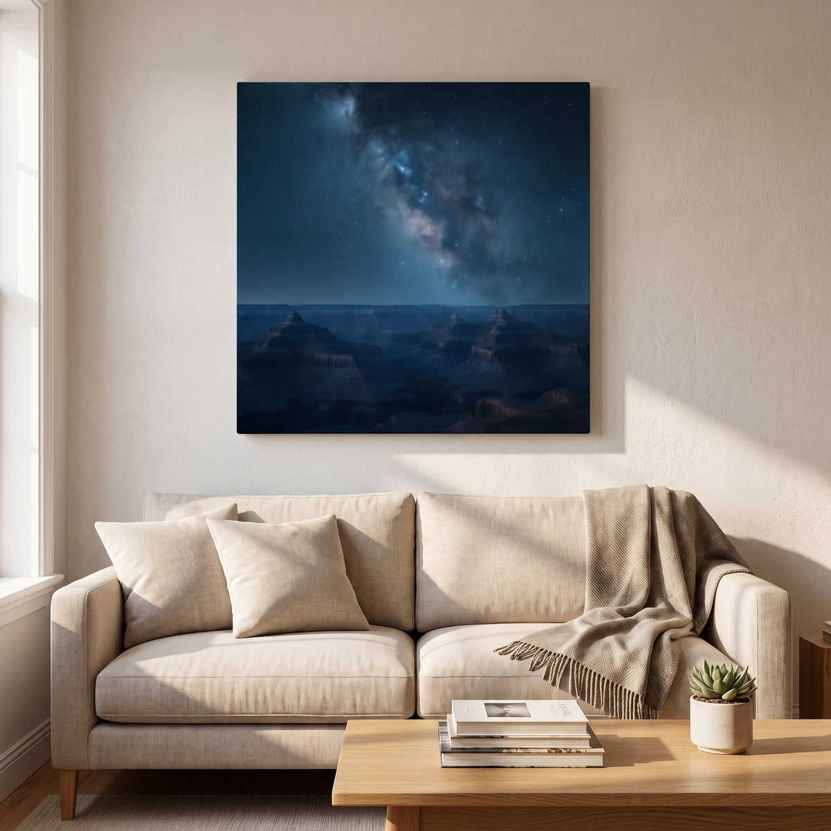 Grand Sky over Grand Canyon canvas print hanging in a home interior