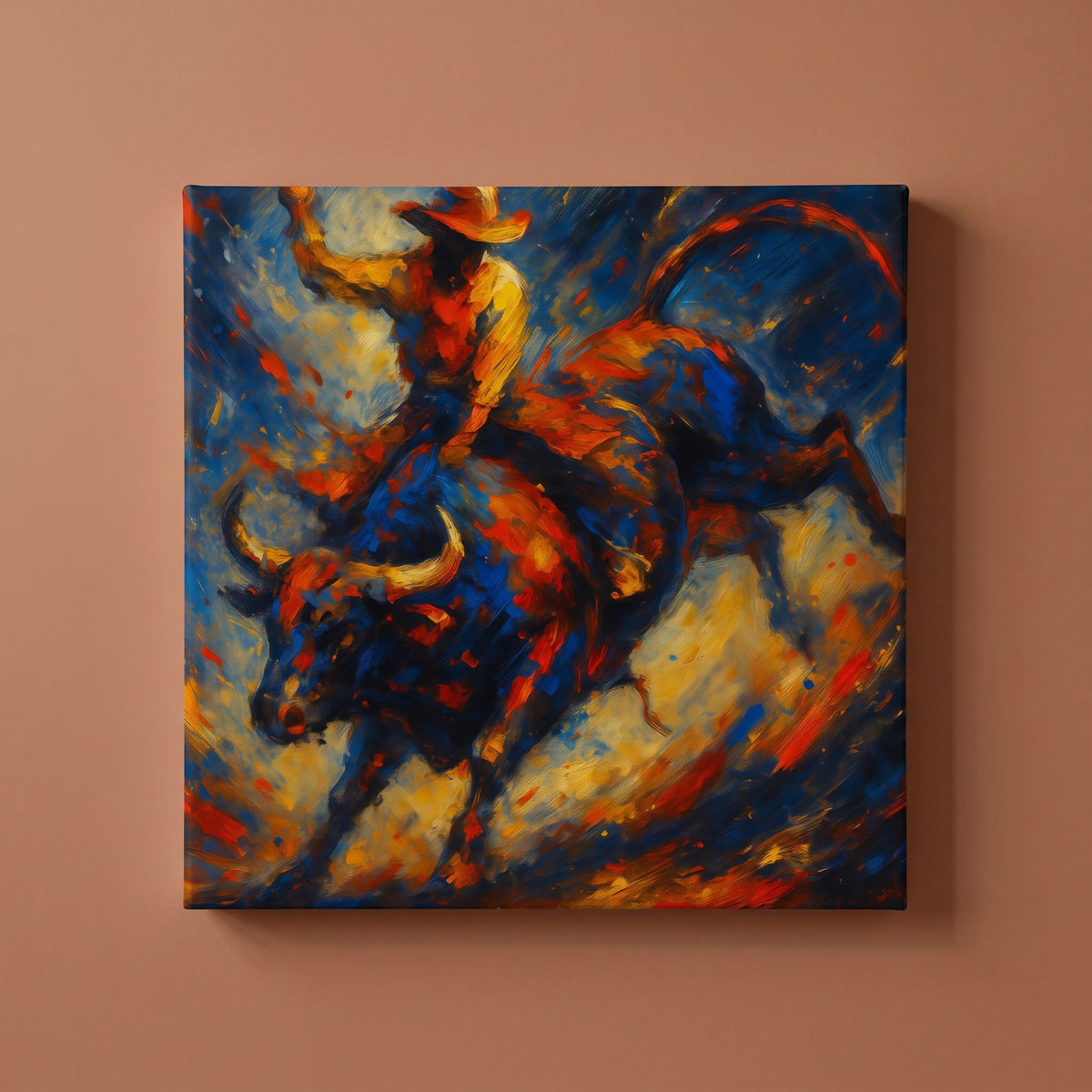 Hang On gallery-wrapped canvas print on a plain wall