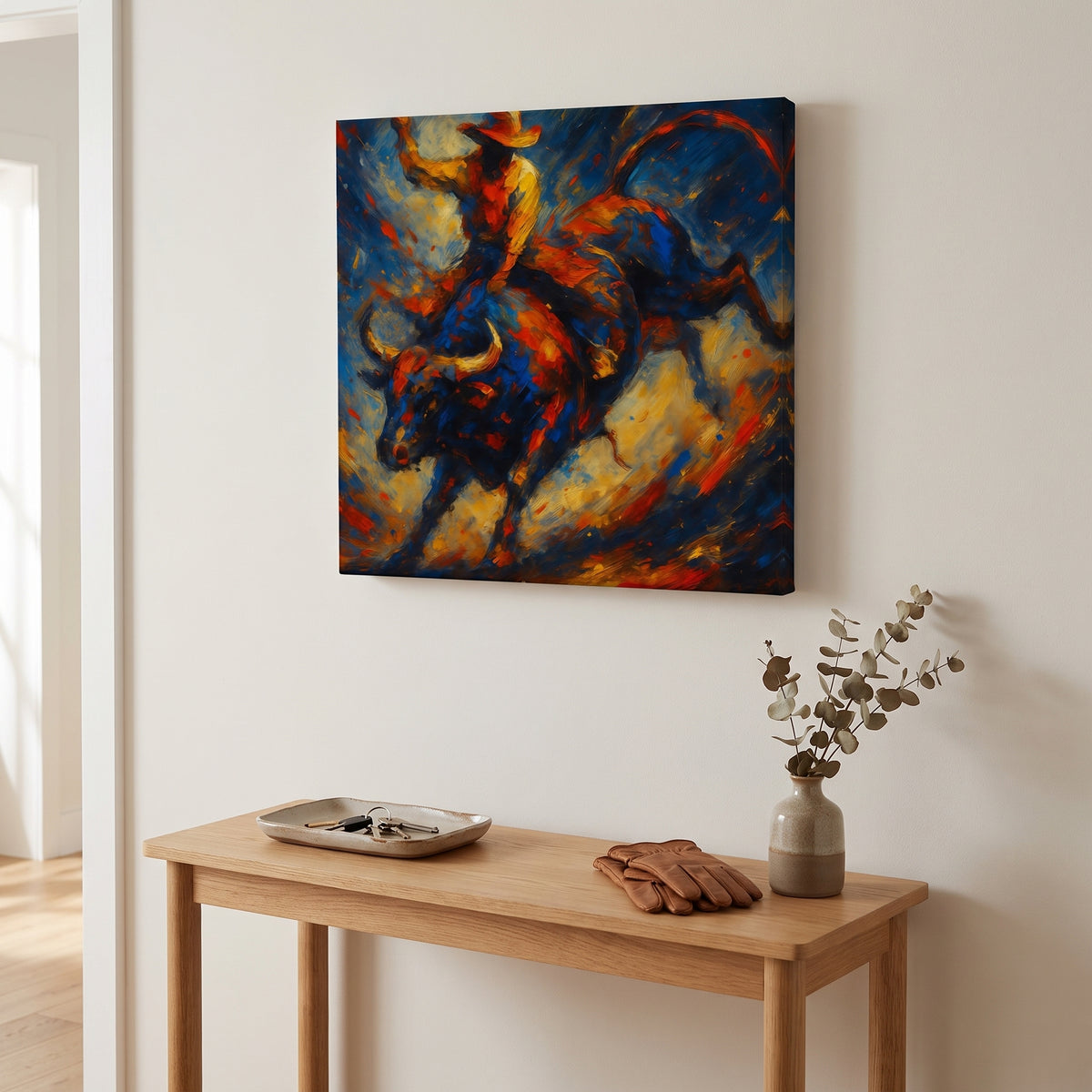 Hang On canvas print hanging in a home interior