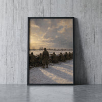 Holding the Line, 1944 framed print leaning against a wall