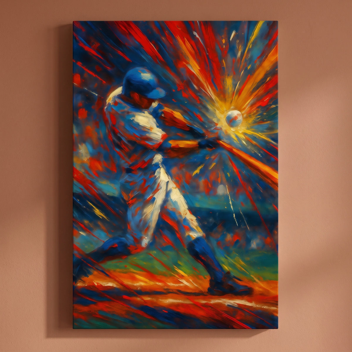 Home Run gallery-wrapped canvas print on a plain wall