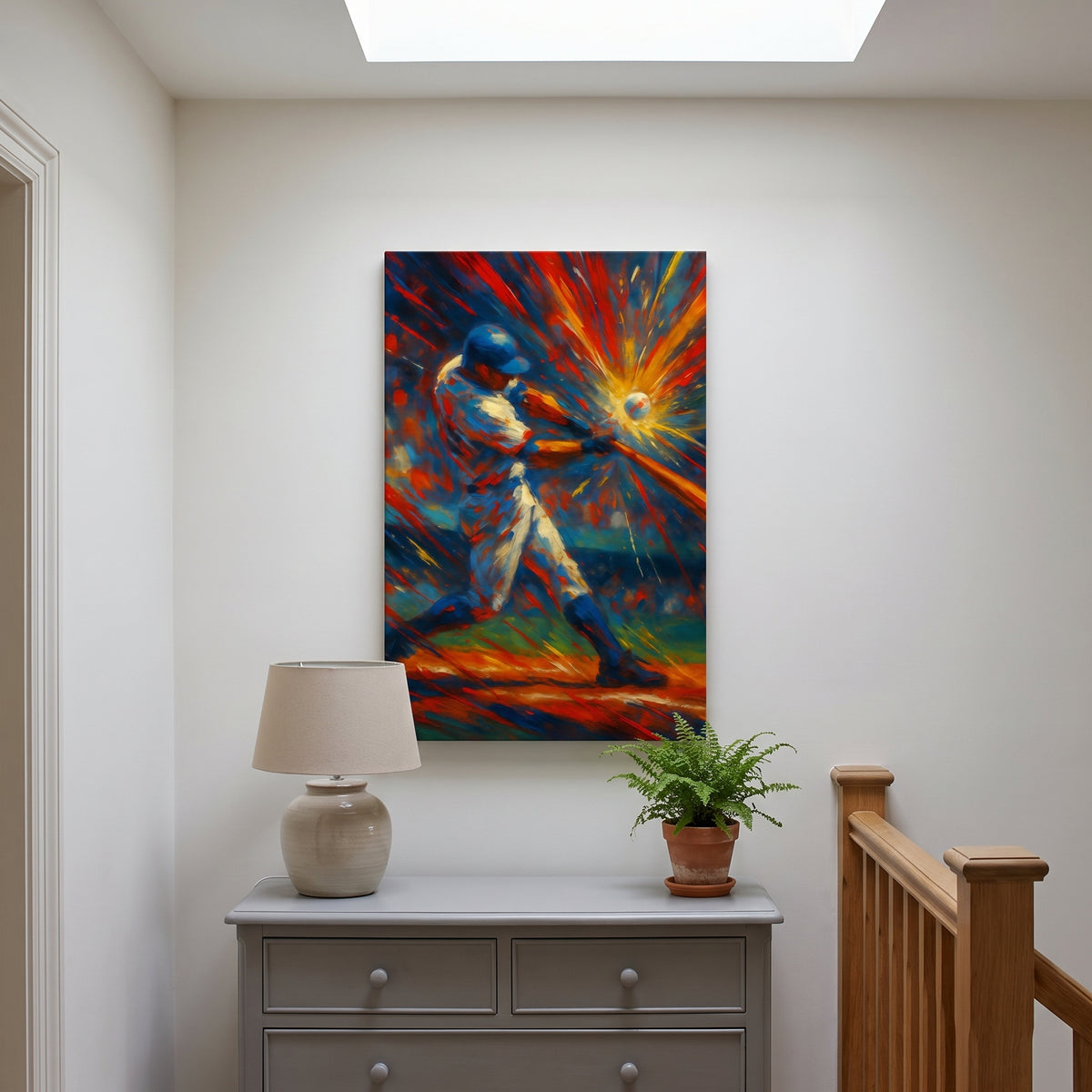 Home Run canvas print hanging in a home interior