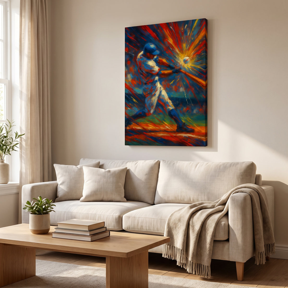 Home Run canvas print hanging in a home interior