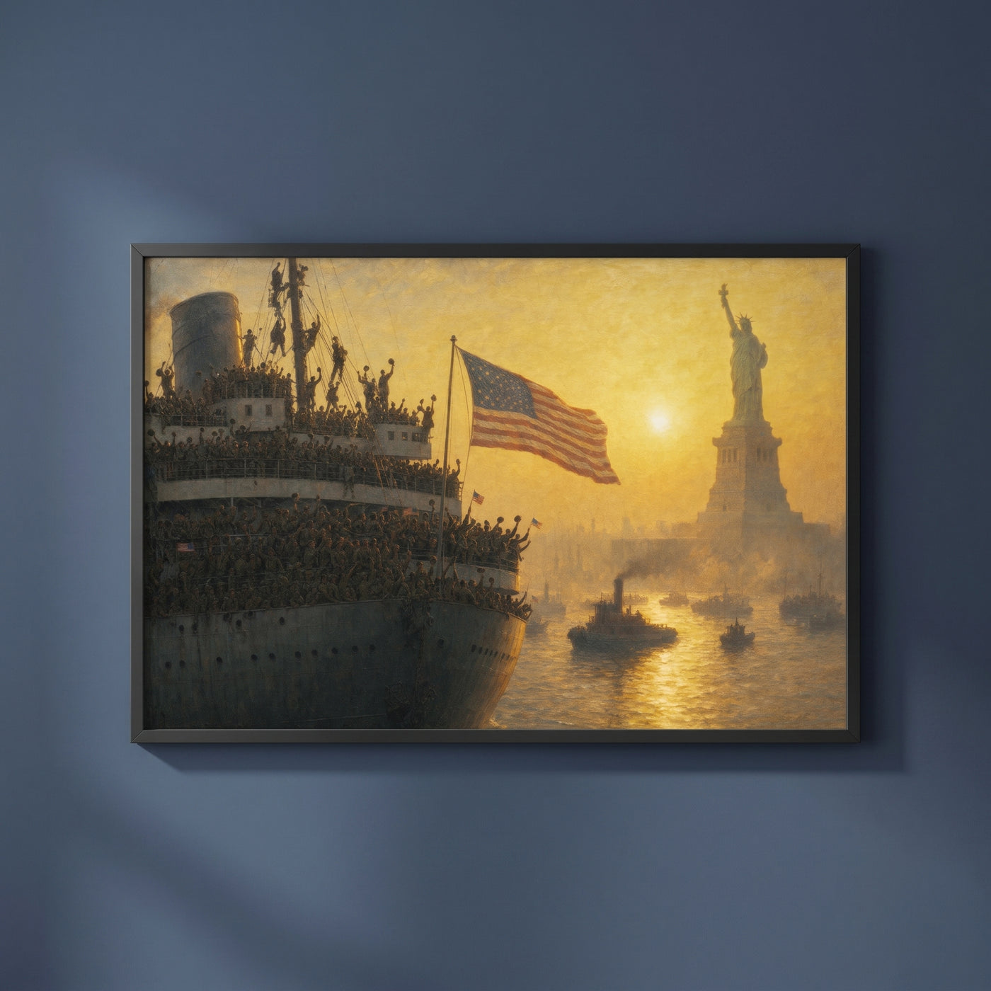 Homecoming, 1945 framed print on a plain wall