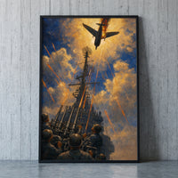 Kamikaze off Okinawa framed print leaning against a wall