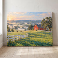 Kentucky Bluegrass Morning canvas print leaning against a wall
