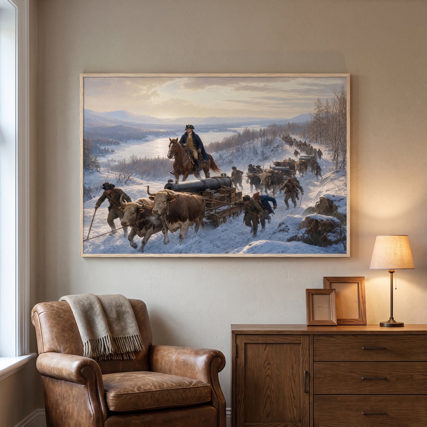 Knox's Noble Train of Artillery framed print hanging in a home interior