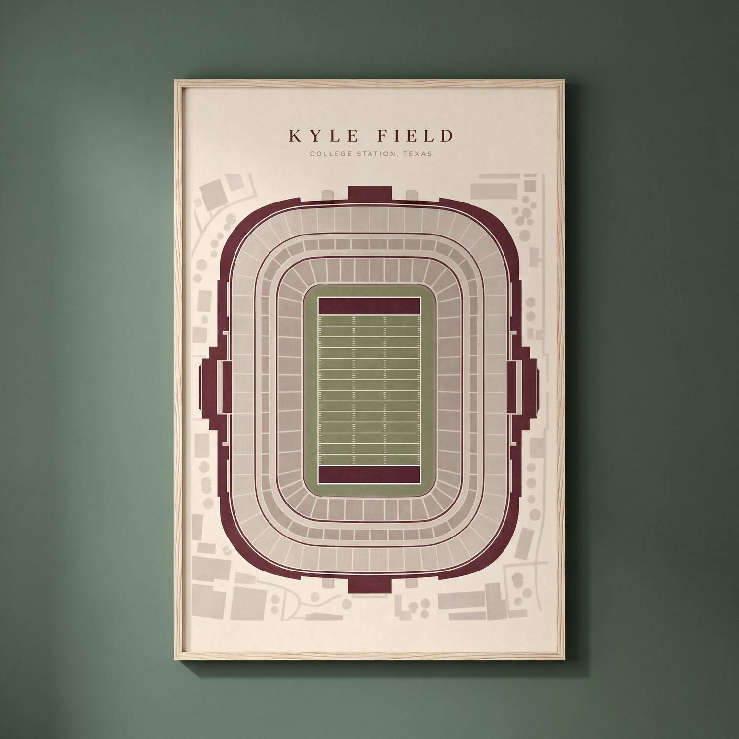 Kyle Field framed print on a plain wall