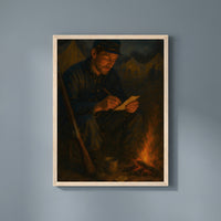 Letters from the Front framed print on a plain wall