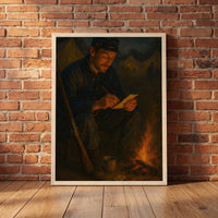 Letters from the Front framed print leaning against a wall