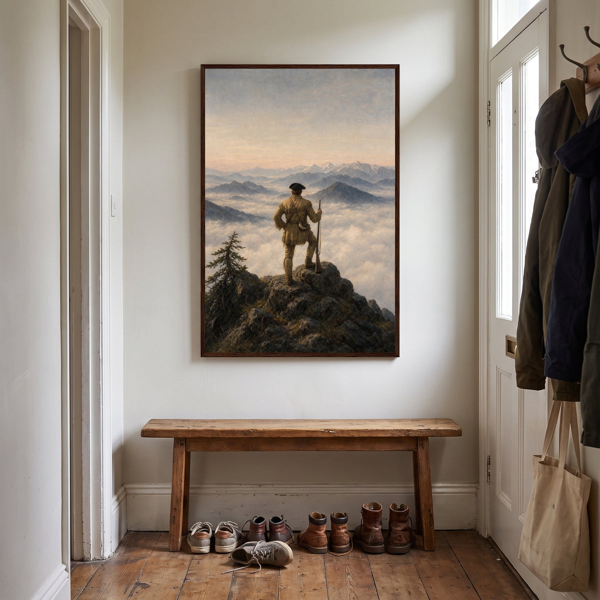 Lewis at the Divide framed print hanging in a home interior