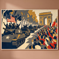 Liberation Day, 1944 framed print on a plain wall