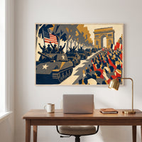 Liberation Day, 1944 framed print hanging in a home interior