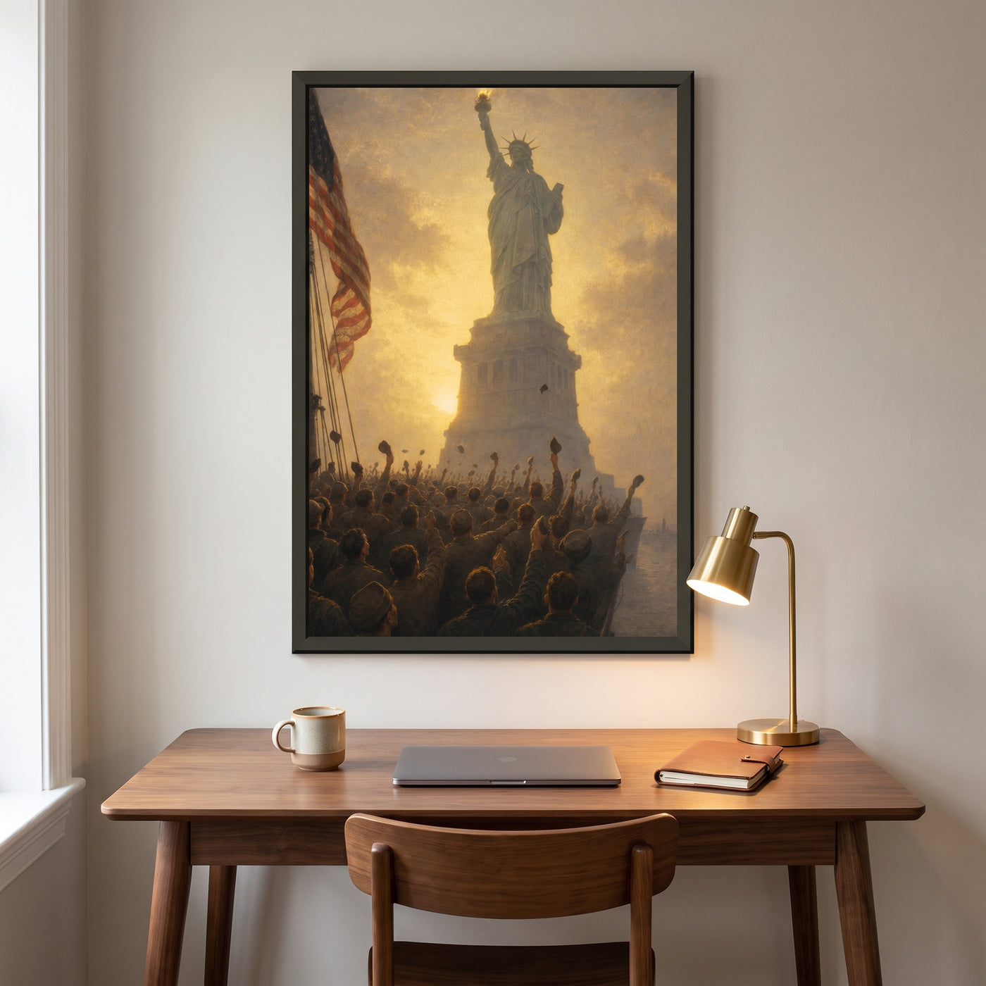 Liberty from the Rail framed print hanging in a home interior
