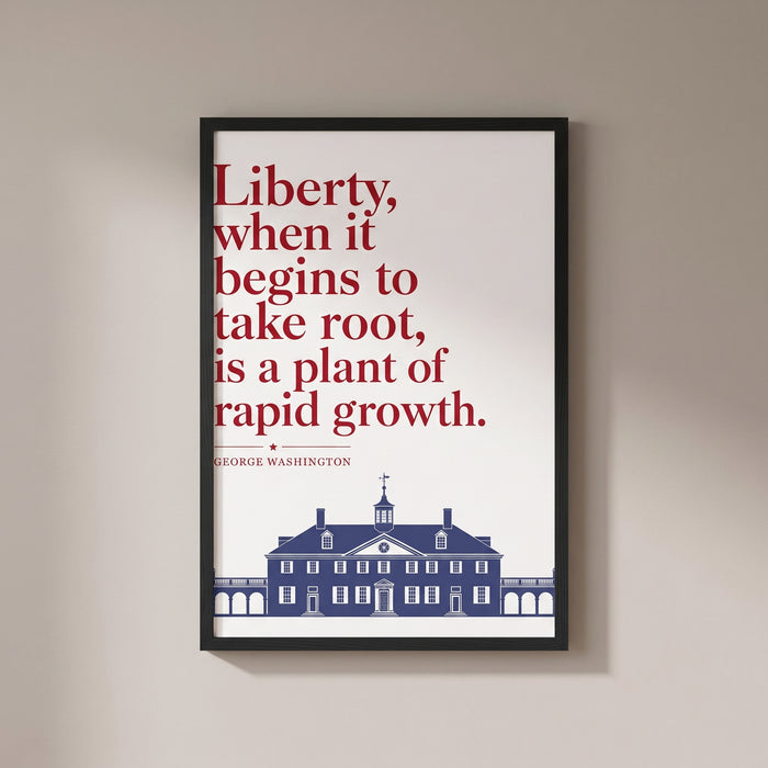 Liberty, When it Begins framed print on a plain wall