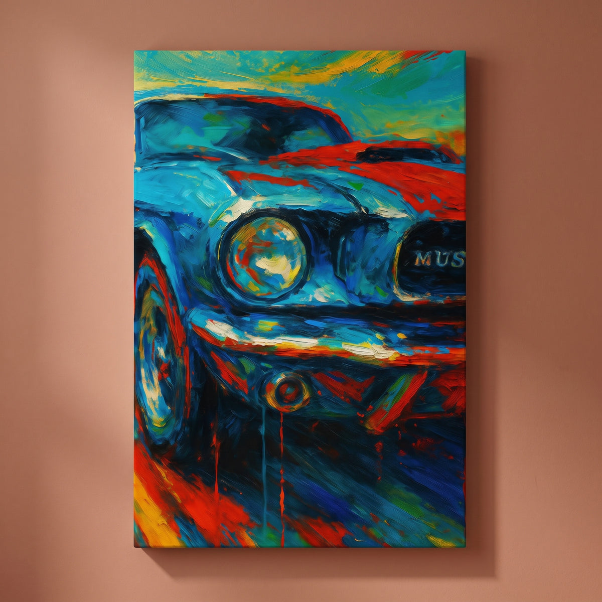 Made in America gallery-wrapped canvas print on a plain wall