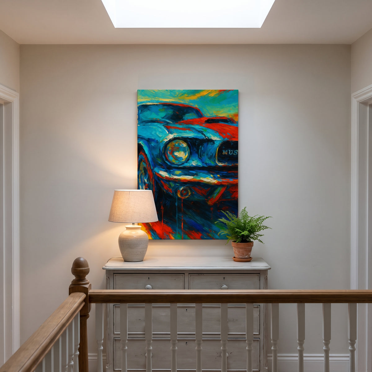Made in America canvas print hanging in a home interior