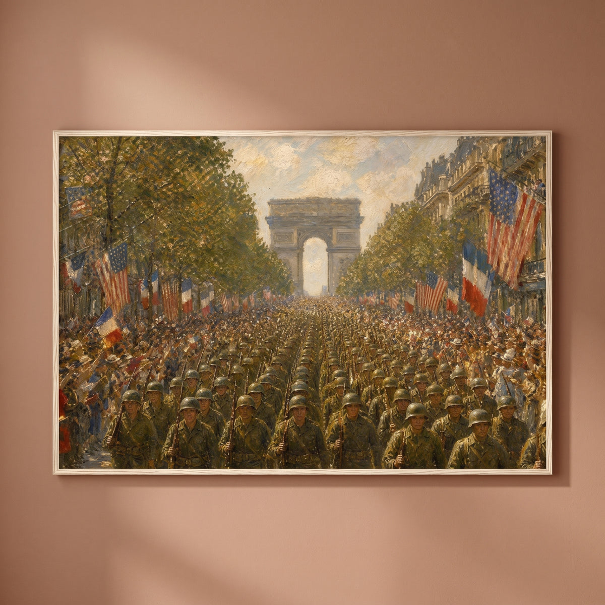 March of the Liberators framed print on a plain wall