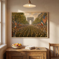 March of the Liberators framed print hanging in a home interior