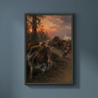 Marion's Ambush at the Causeway framed print on a plain wall