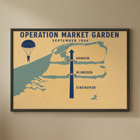 Market Garden — Minimalist framed print on a plain wall
