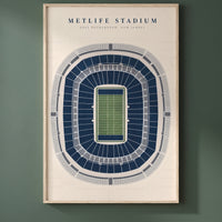 MetLife Stadium framed print on a plain wall