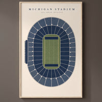 Michigan Stadium framed print on a plain wall