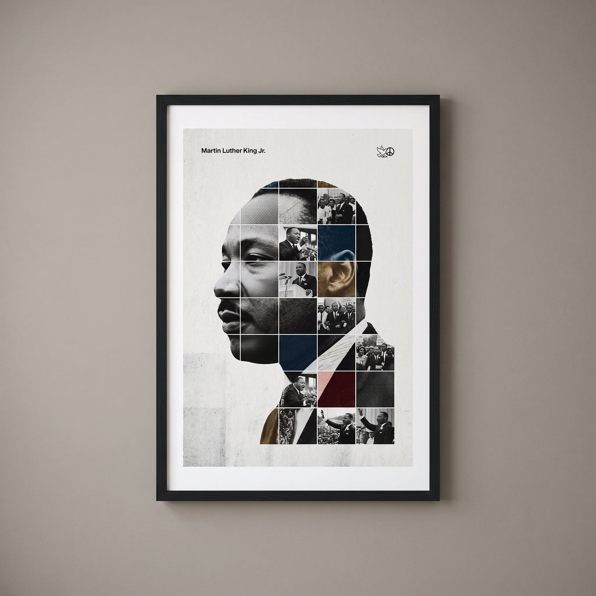 Martin Luther King Jr. — The Dreamer framed print on a plain wall