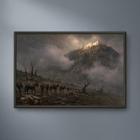 Monte Cassino framed print on a plain wall