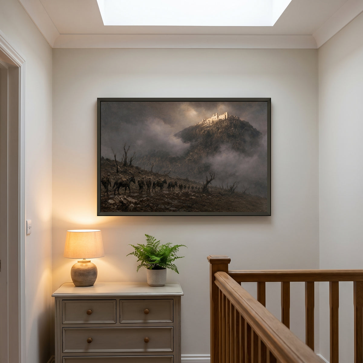 Monte Cassino framed print hanging in a home interior